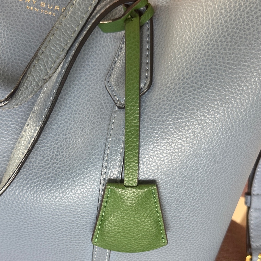 Tory Burch Perry Triple Compartment Blue Leather Tote and Crossbody Bag - Picture 4 of 12